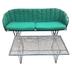 Used Homecrest Grenada loveseat Glider with cushions  and coffee table, Circa 1960’s