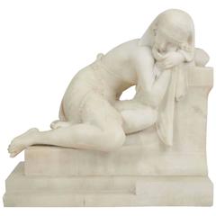 Alabaster Cleopatra Sculpture, E Battiglia, Firenze, circa 1900