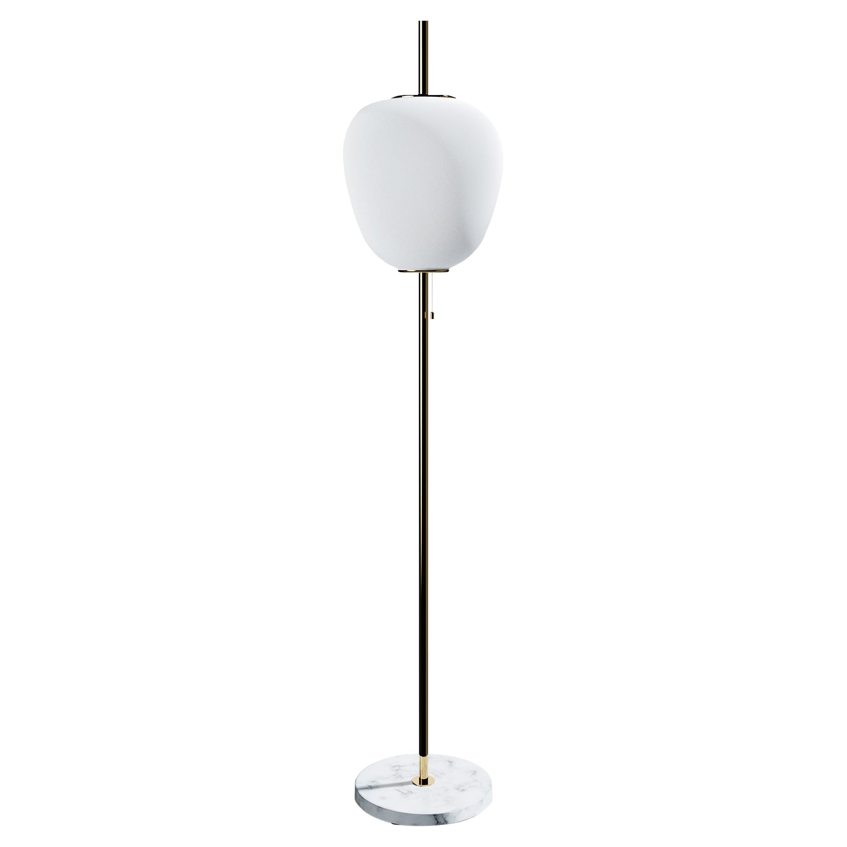 Lampada da terra J14 in ottone spazzolato di Disderot