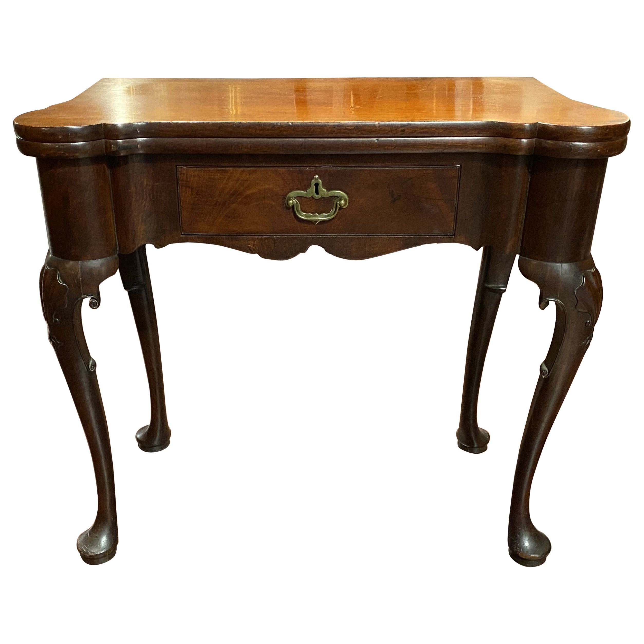 Queen Anne Mahogany Shell Carved Card Table circa 1760