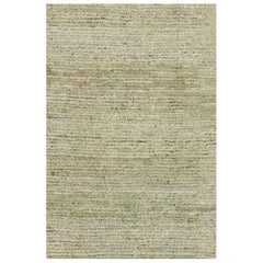Rug & Kilim’s Contemporary Textural Rug in Green and Beige Tones and Striae