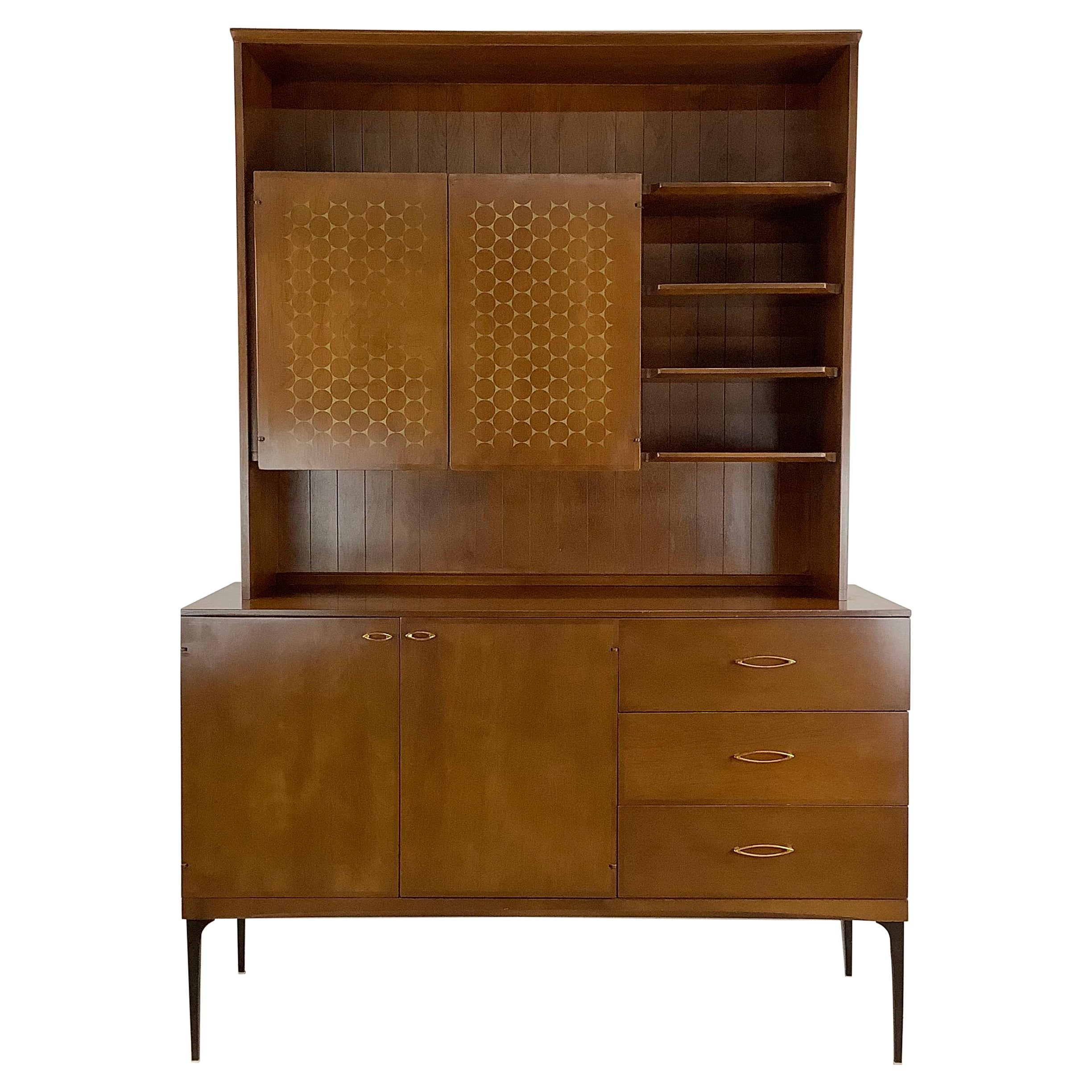Rare Heywood Wakefield "Contessa" Sideboard With Hutch by Carl Otto For Sale