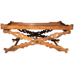 Antique Coffee Table made from an English Walnut Butler's Tray, ca 1820