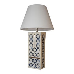 Customizable Hand-Painted Ceramic "Cobalt Totem" Lamp by James Hicks