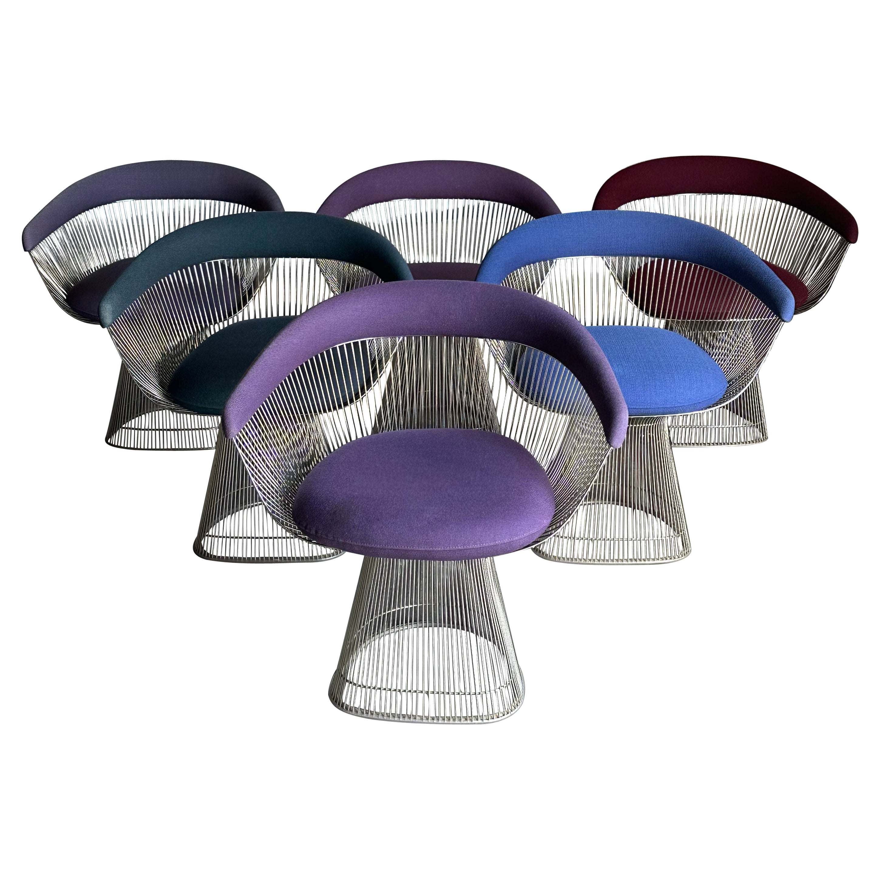 Warren Platner Arm Chairs for Knoll- Set of 6 For Sale