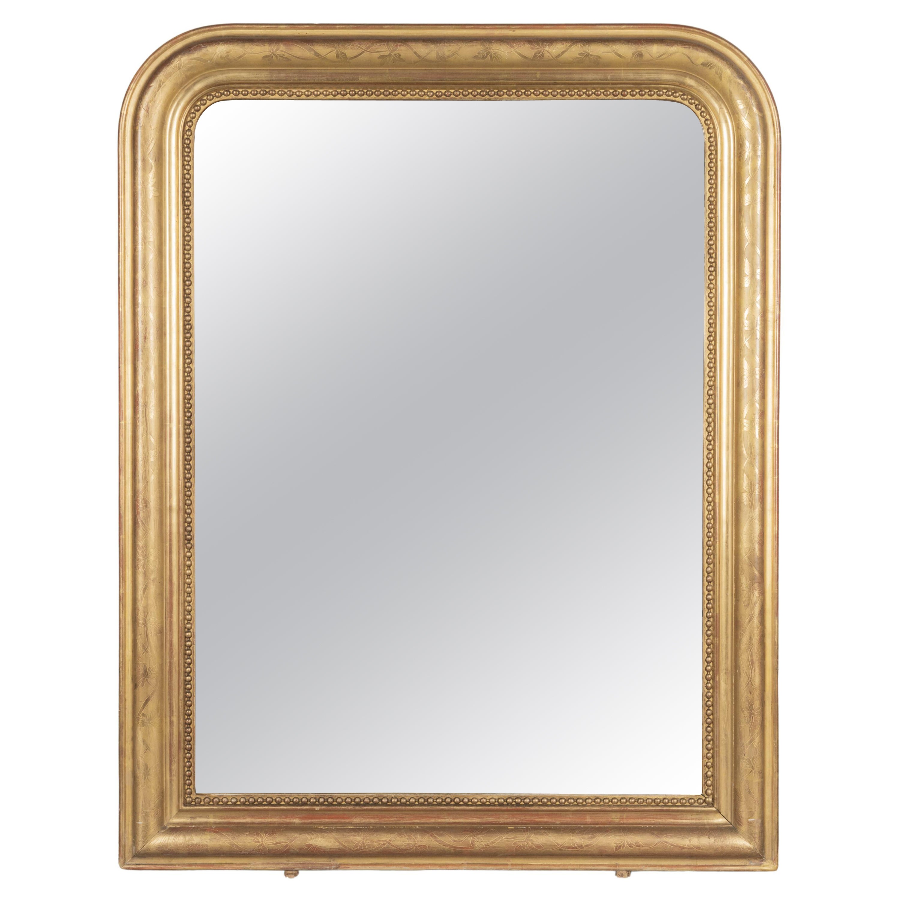 Miroir doré français Louis Philippe du 19ème siècle