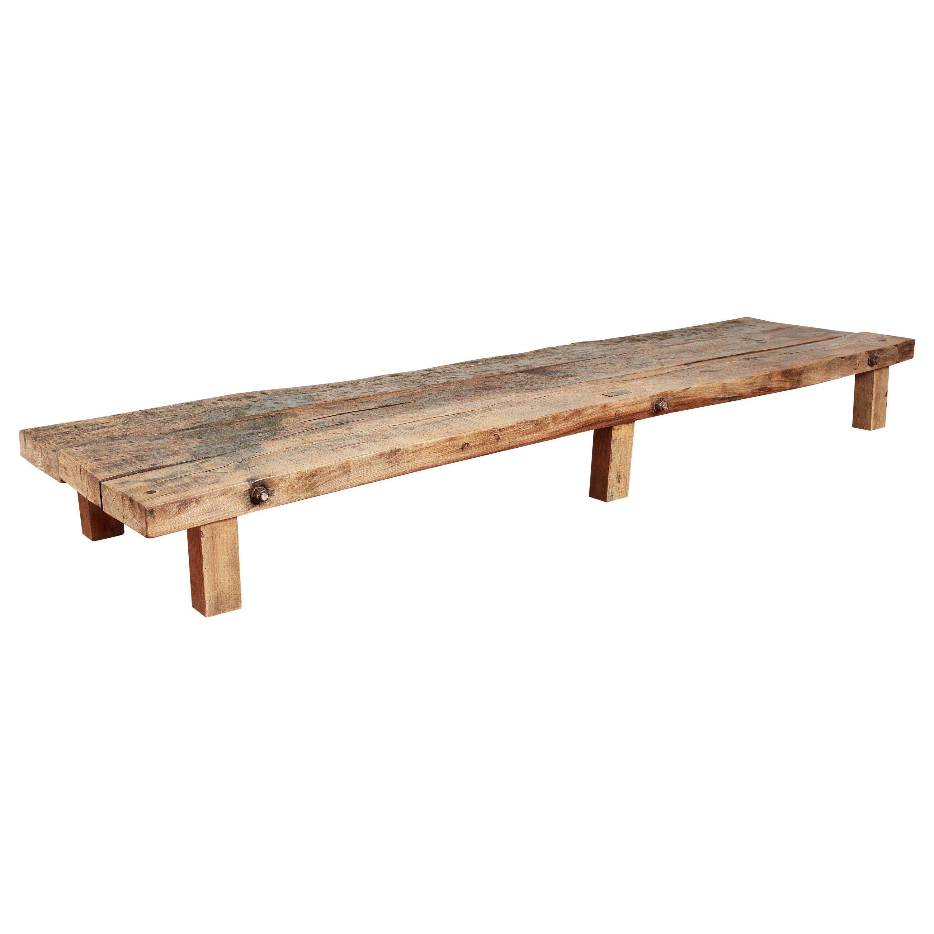 Primitive Wood Bench  For Sale