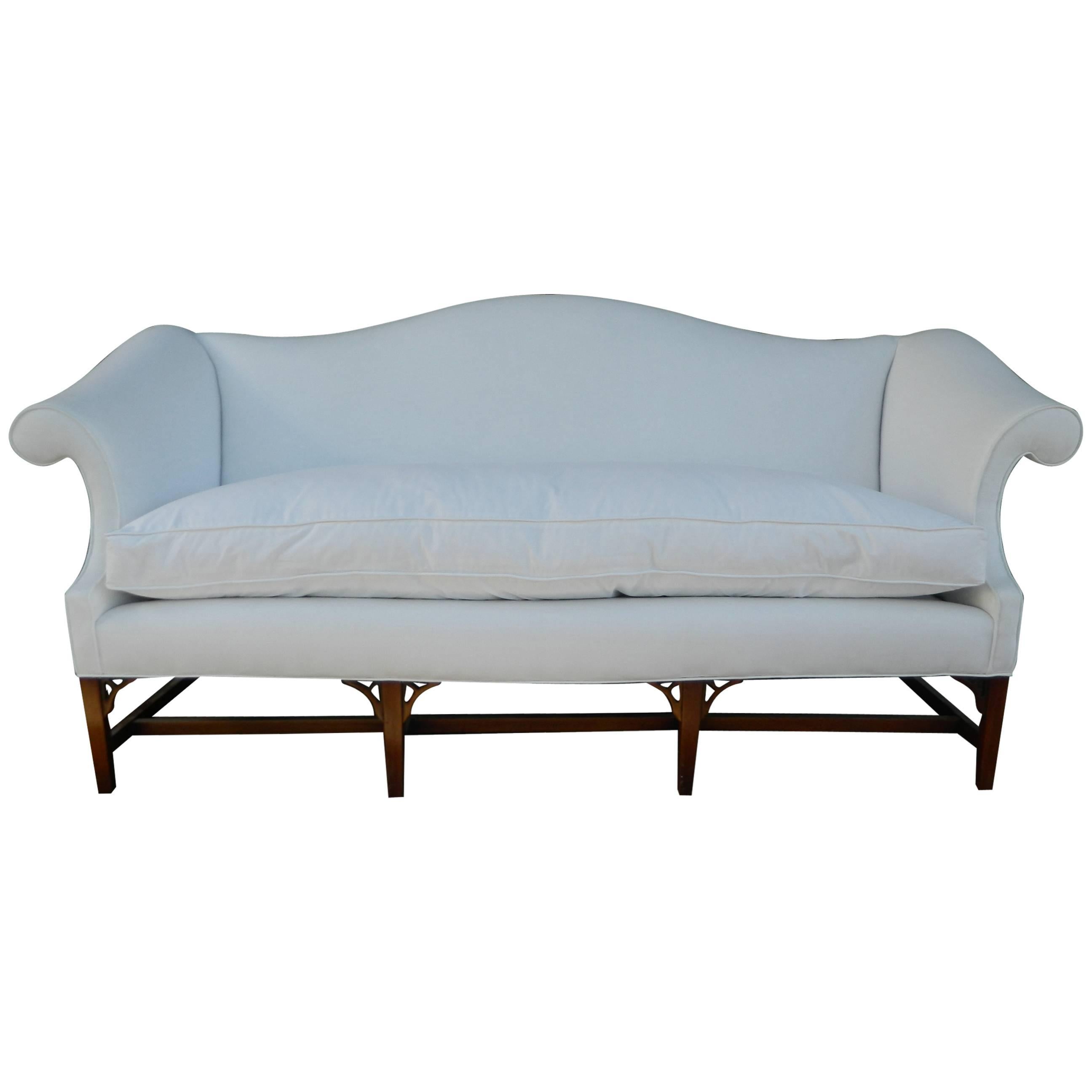 Chippendale Style Camelback Upholstered Sofa, Late 19th Century