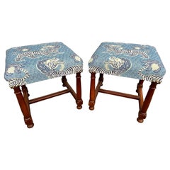 Antique Newly Upholstered French Benches