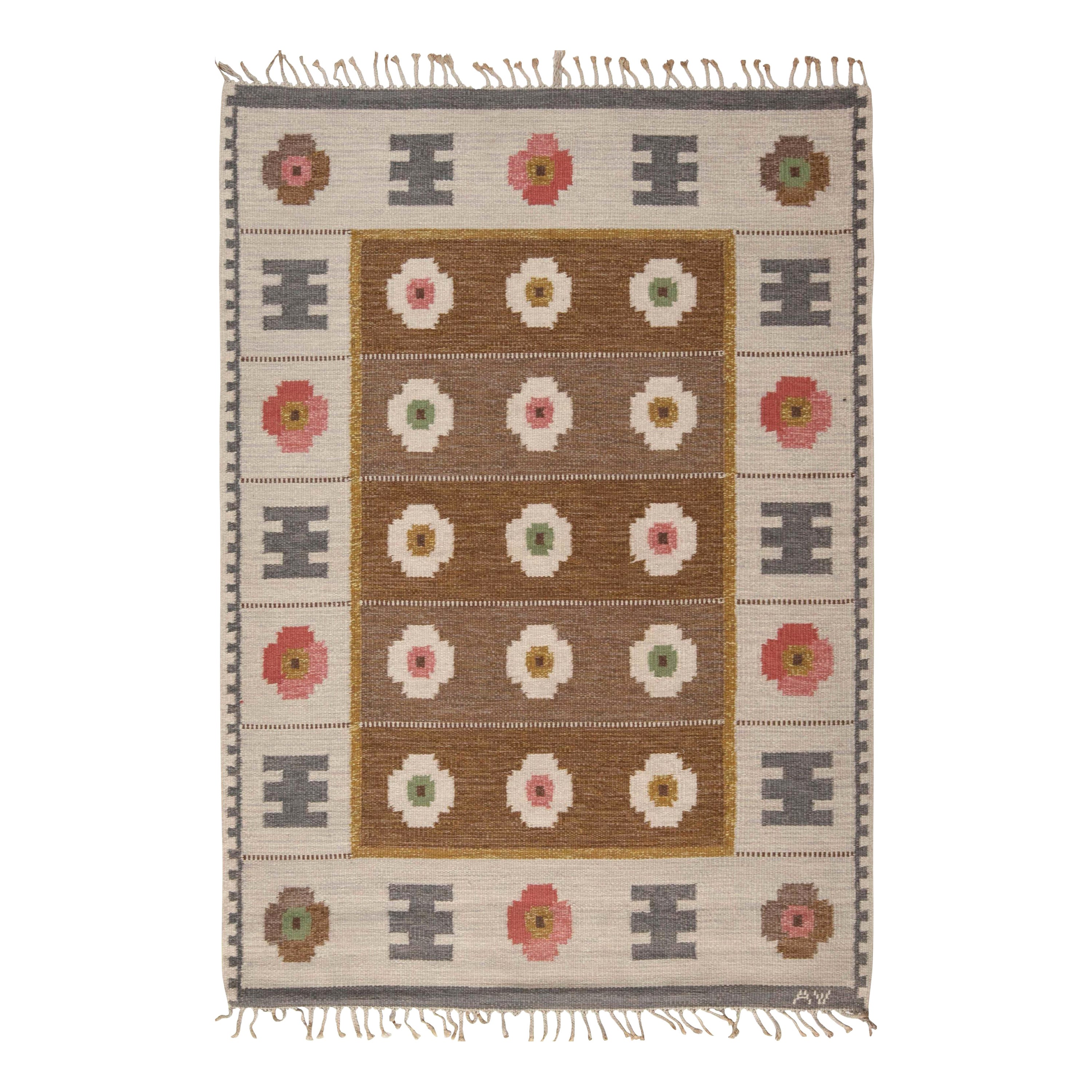 Midcentury Swedish Rug by Alice Wallebäck (AW) For Sale