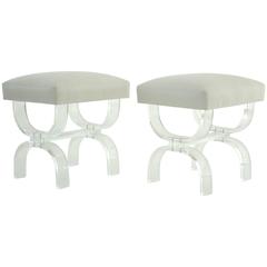 Pair of Midcentury Lucite Stools