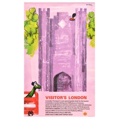 Original Vintage Poster Visitors London Transport Tower Royal Guard Hans Unger