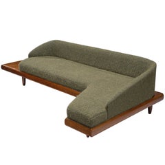 Used Adrian Pearsall Grand Boomerang Sofa in Green Wool 