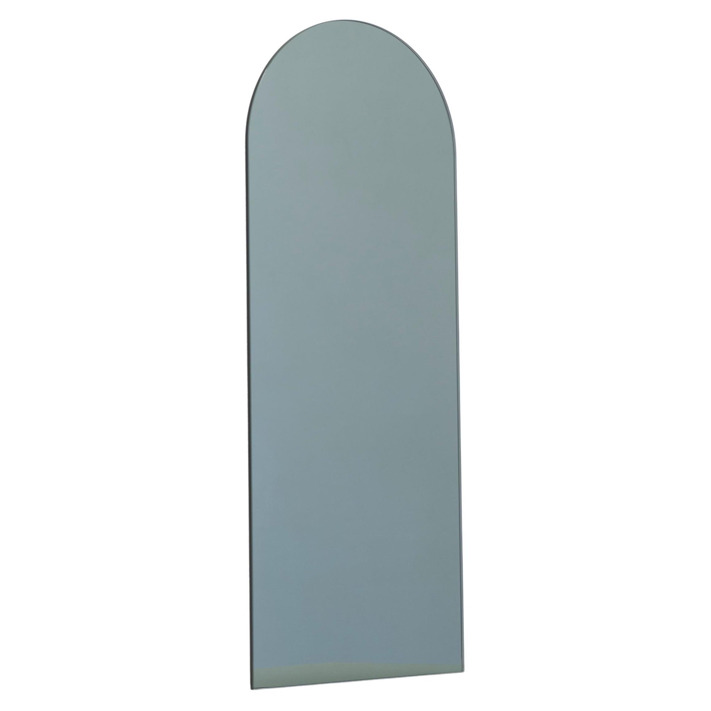 In stock Arcus Black Tinted Arched Contemporary Mirror, Small For Sale