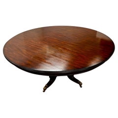 Ralph Lauren Henredon Mesa de comedor circular redonda de caoba con un solo pedestal 