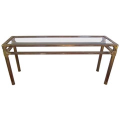 Excellent Mastercraft Thick Brass Console Table