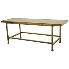 Brass and Leather Coffee Table by Edward Wormley for Dunbar 5