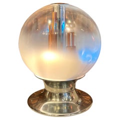 Lámpara de mesa italiana de cristal de 1970 