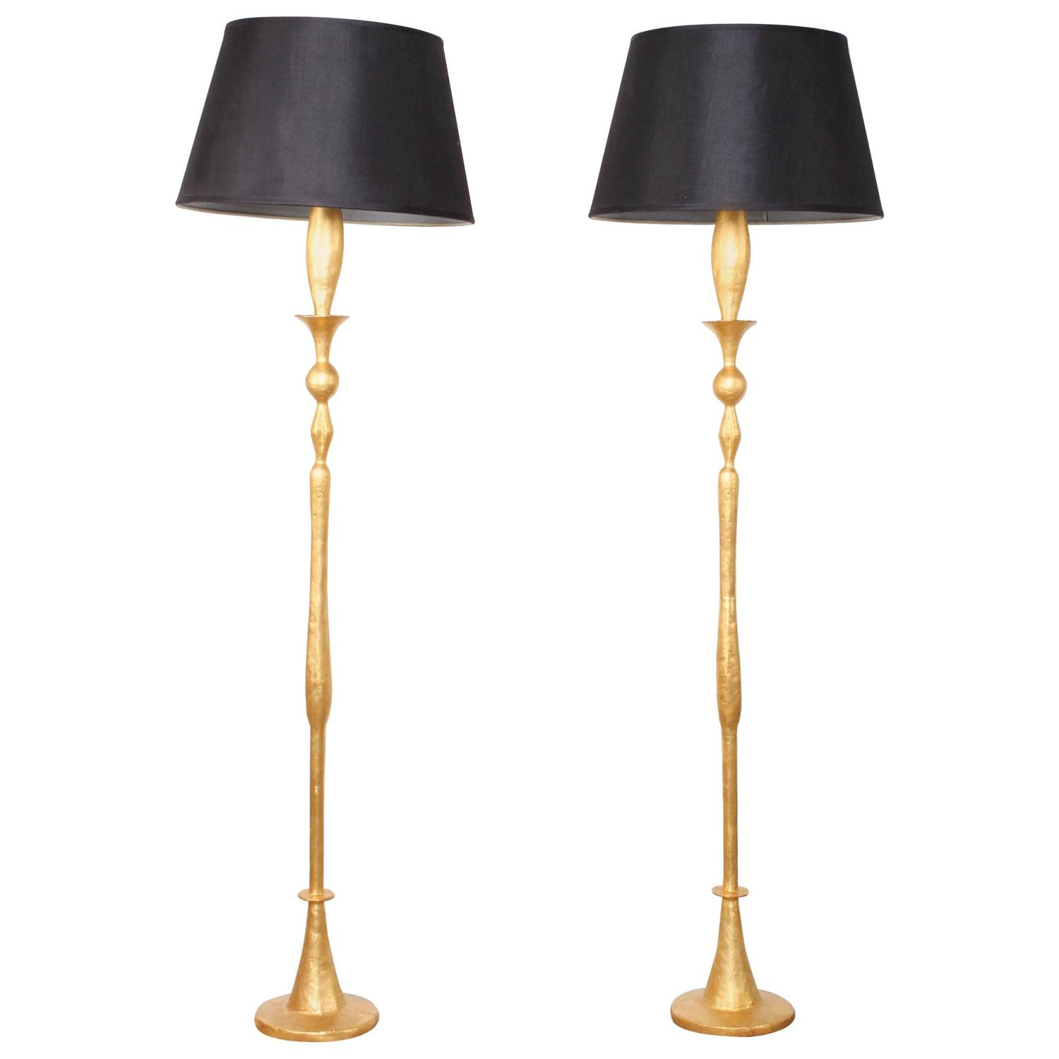Pair of Gilded Bronze Floor Lamps by Alberto at 1stdibs