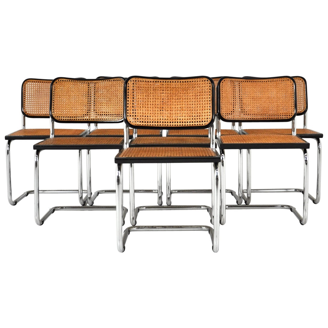 Dining Chairs Style B32 by Marcel Breuer Set of 8 For Sale
