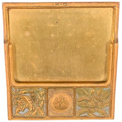 Antique Tiffany Studios New York Bookmark Bronze Doré Desk Calendar Frame 