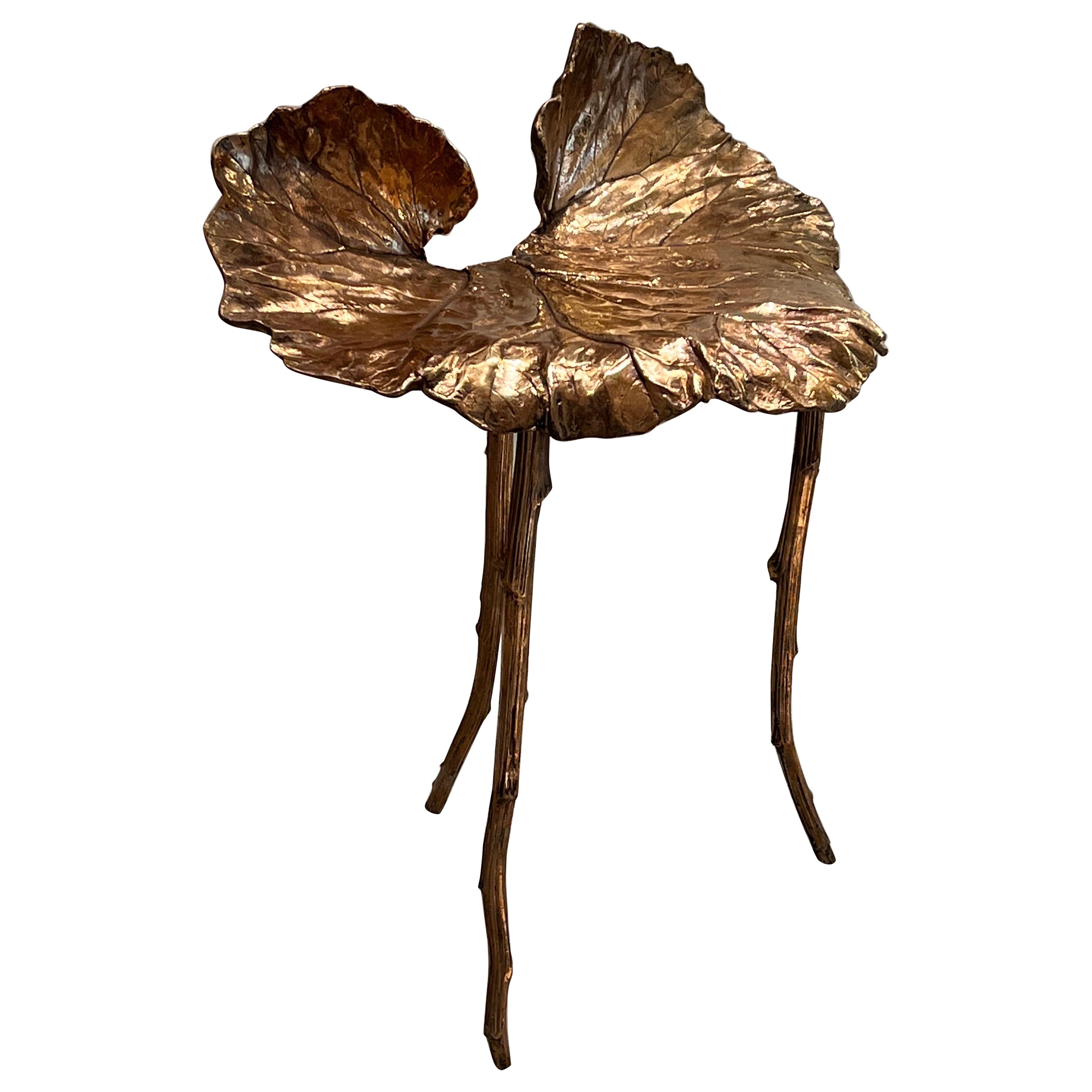Tabouret à feuilles de bronze de Clotilde Ancarani
