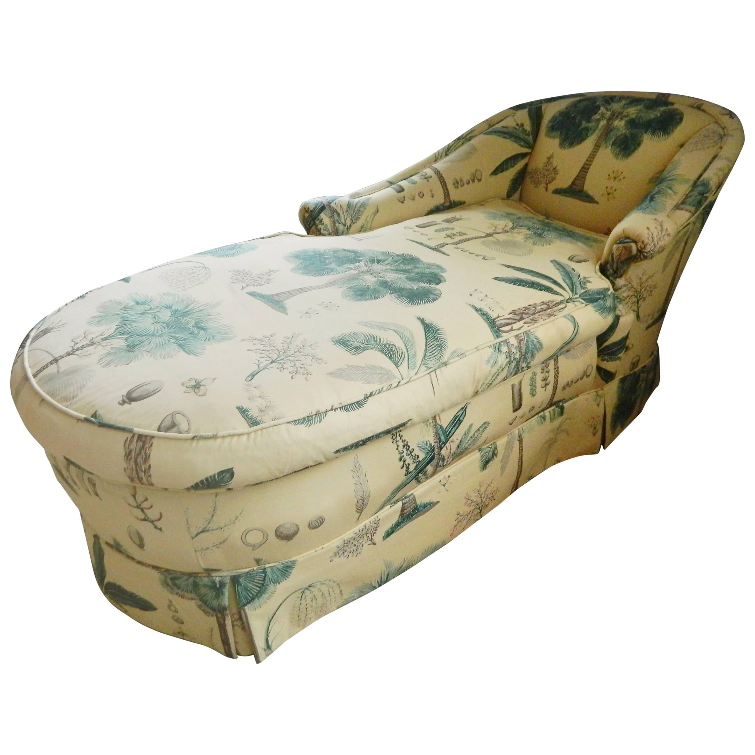 Upholstered Chaise Lounge, Mid-20th Century