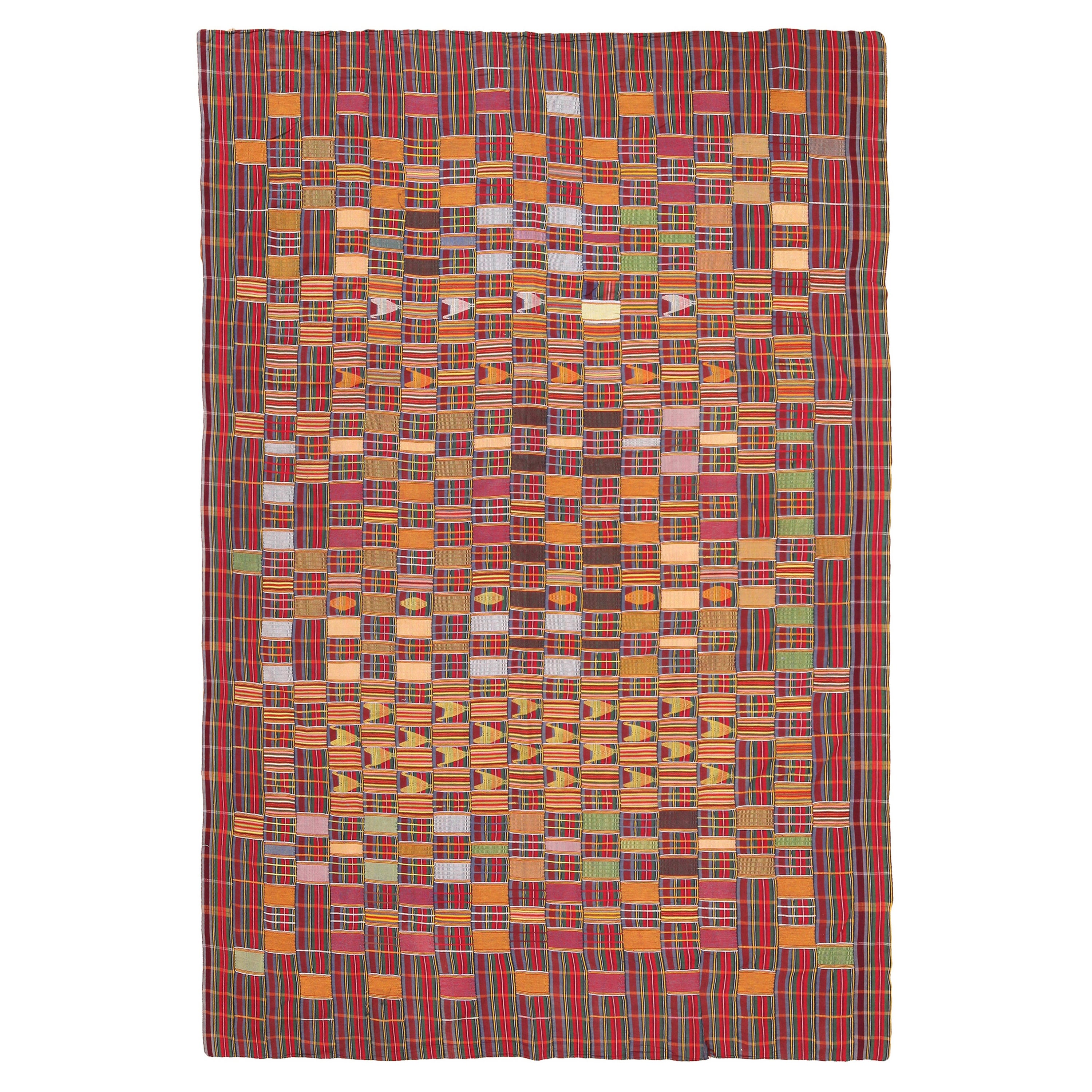 Schönes antikes afrikanisches Ewe Kente Tuchtextil-Textil 5'7" x 8'9"