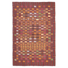 Schönes antikes afrikanisches Ewe Kente Tuchtextil-Textil 5'7" x 8'9"