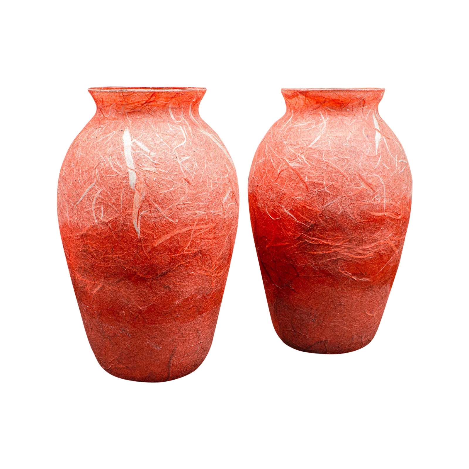 Pair Of Contemporary Decorative Flower Vases, English, Art Glass, Posy Sleeve For Sale