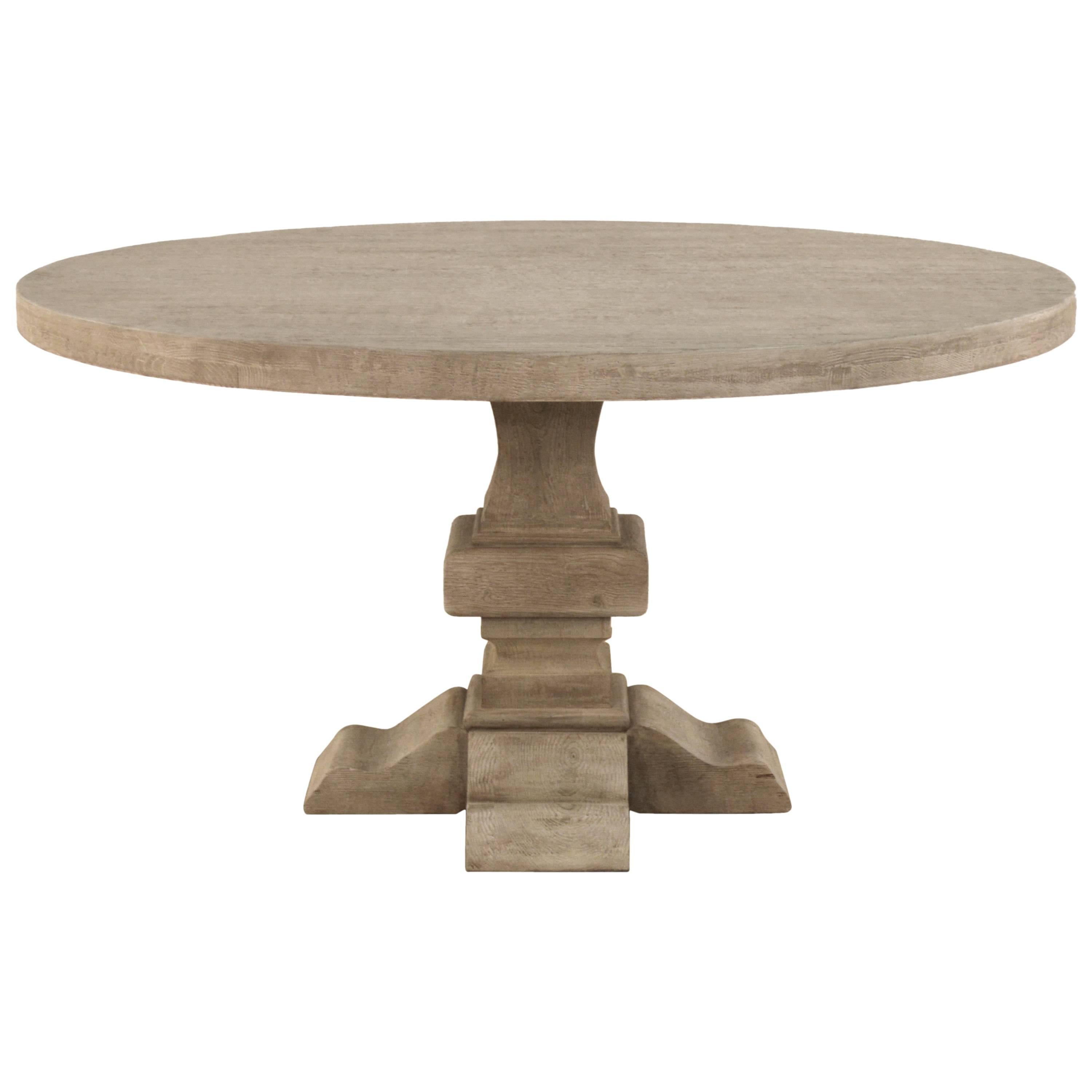 Round Pine Dining Table For Sale