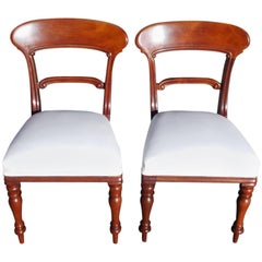 Pair of English Mahogany Regency Side Chairs, Circa 1820