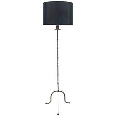Vintage 1960s French Iron Tripod Floor Lamp