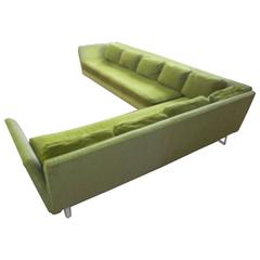 Rare Wormley Dunbar Open-Arm Two-Piece Sectional Sofa Lucite Legs 1