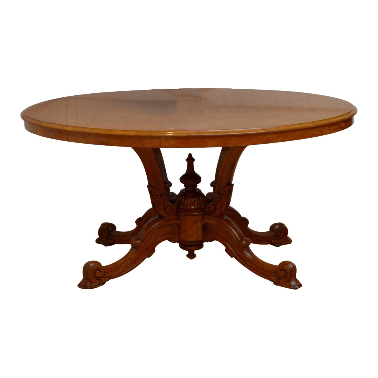 Rare Victorian Satinwood Centre Table / Dining Table For Sale