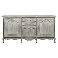 Vintage Country French Whitewashed Oak Buffet ~ Enfilade