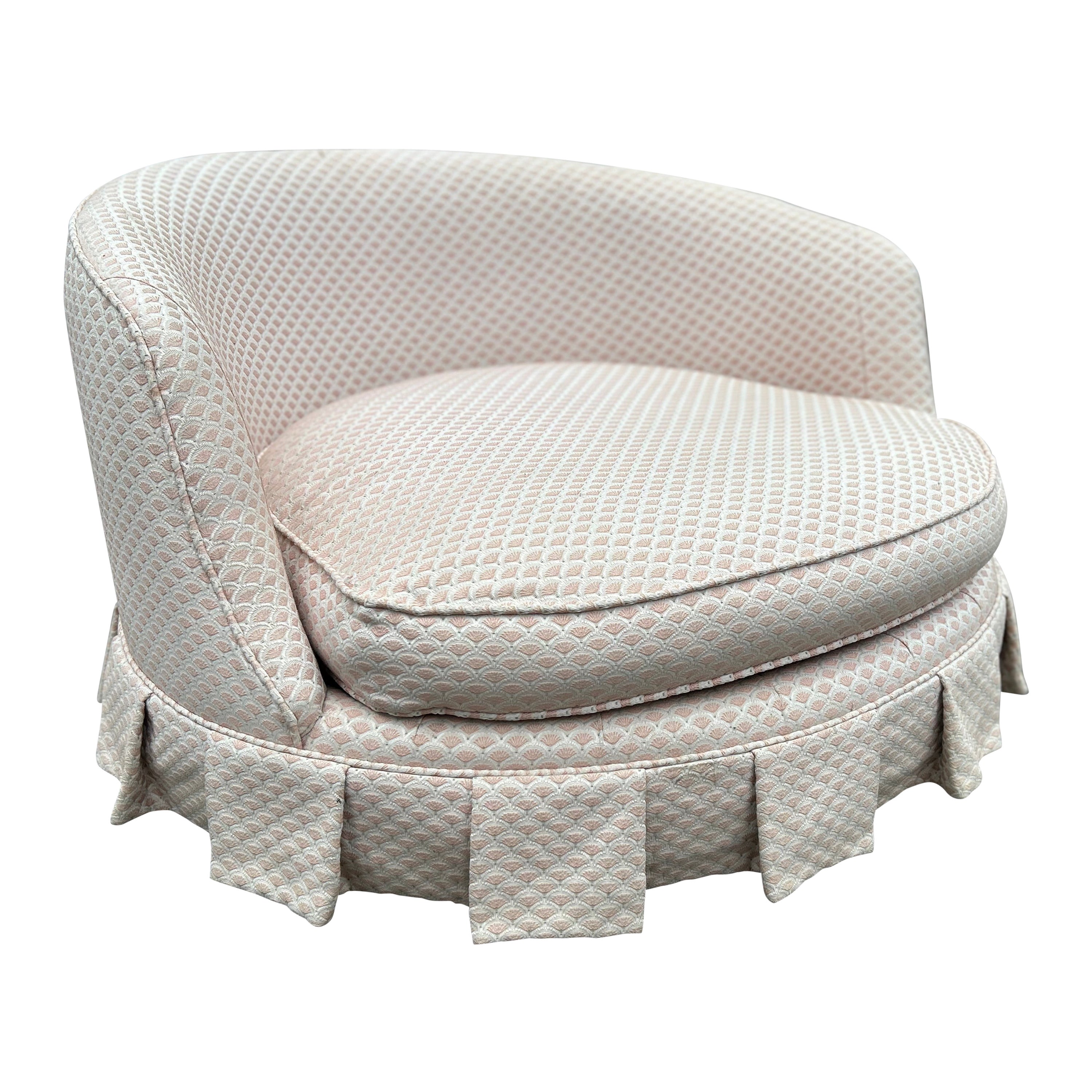 Wonderful Milo Baughman Thayer Coggin Circular Round Swivel Lounge Chair  For Sale