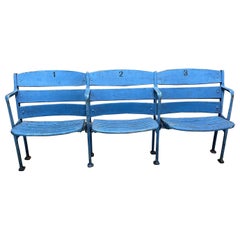 3 Asientos de madera con respaldo curvo originales del estadio de los Yankees, sin restaurar, independientes
