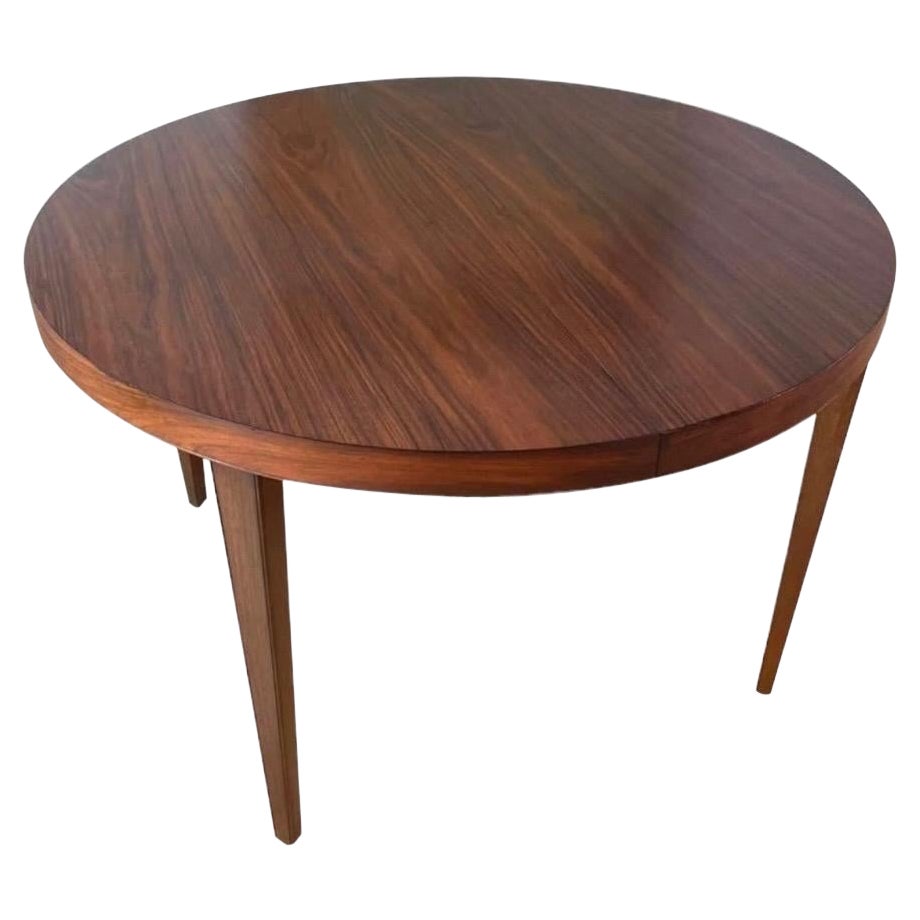 Vintage Danish Mid Century Modern Rosewood Dining Table Extendable with one leaf For Sale