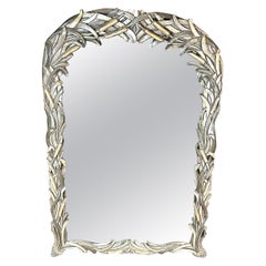 Art Nouveau Serge Roche Palm Beach Style Faux Bois Wall or Mantle Mirror 