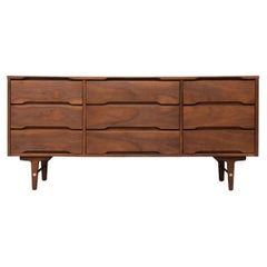 Retro Expertly Restored - Mid-Century Modern Walnut Dresser by Stanley