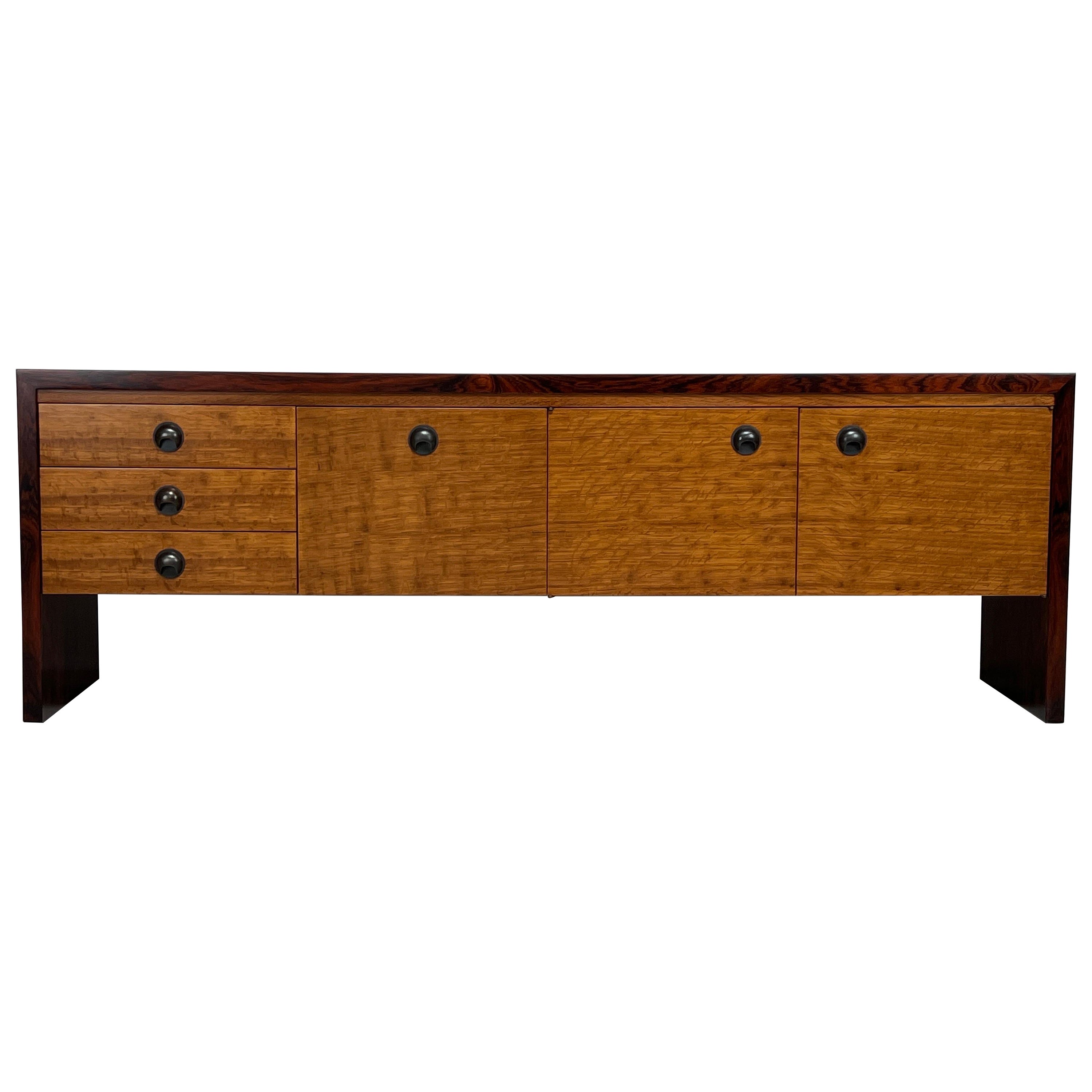 Rosewood and Oak Credenza by Edward Wormley for Dunbar For Sale