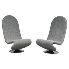 Pair of High Back Lounge Chairs by Verner Panton