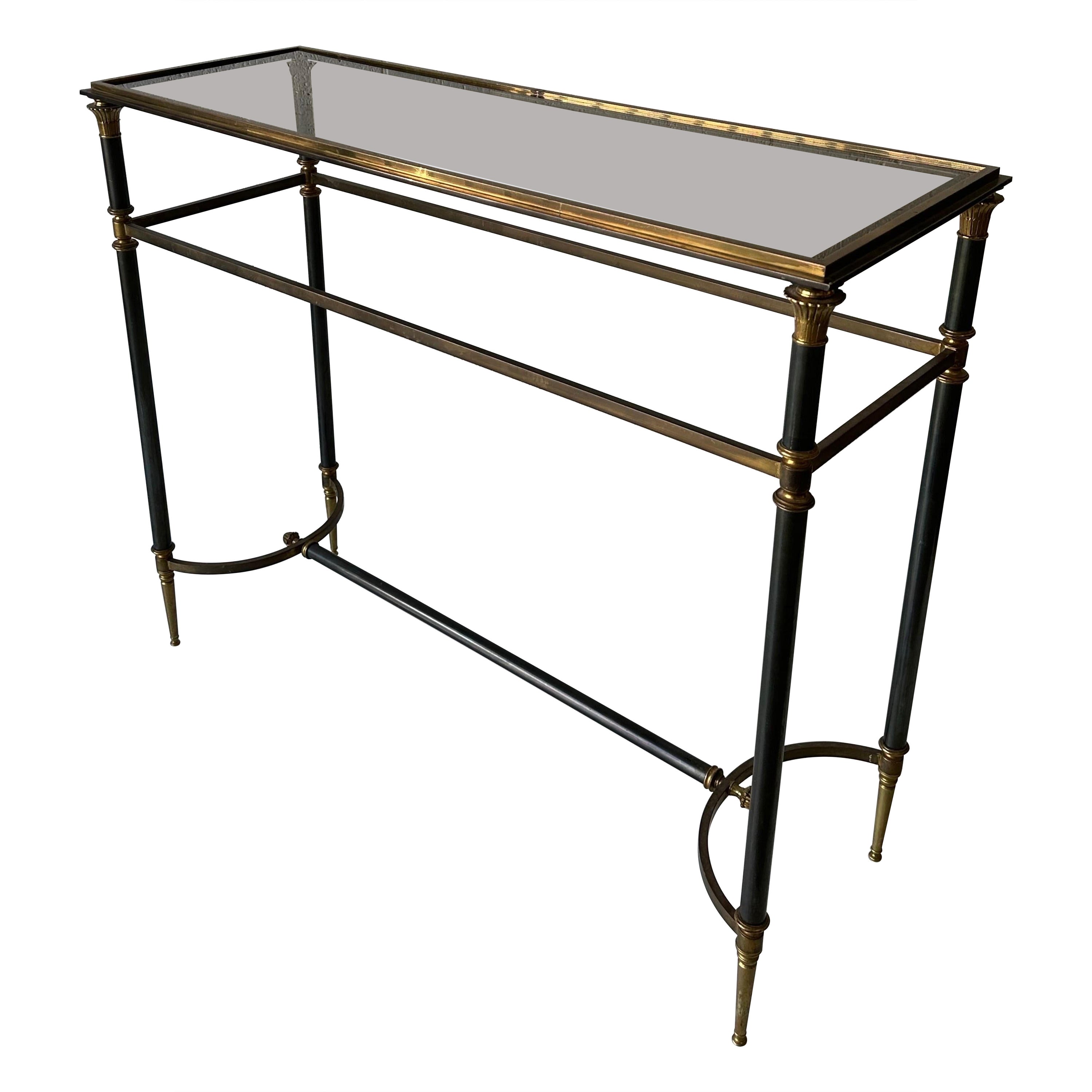 Maison Charles Neoclassical Bronze 2 patina Console For Sale