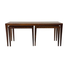 Retro Rosewood Nesting Table Set by Severin Hansen for Haslev c.1960's