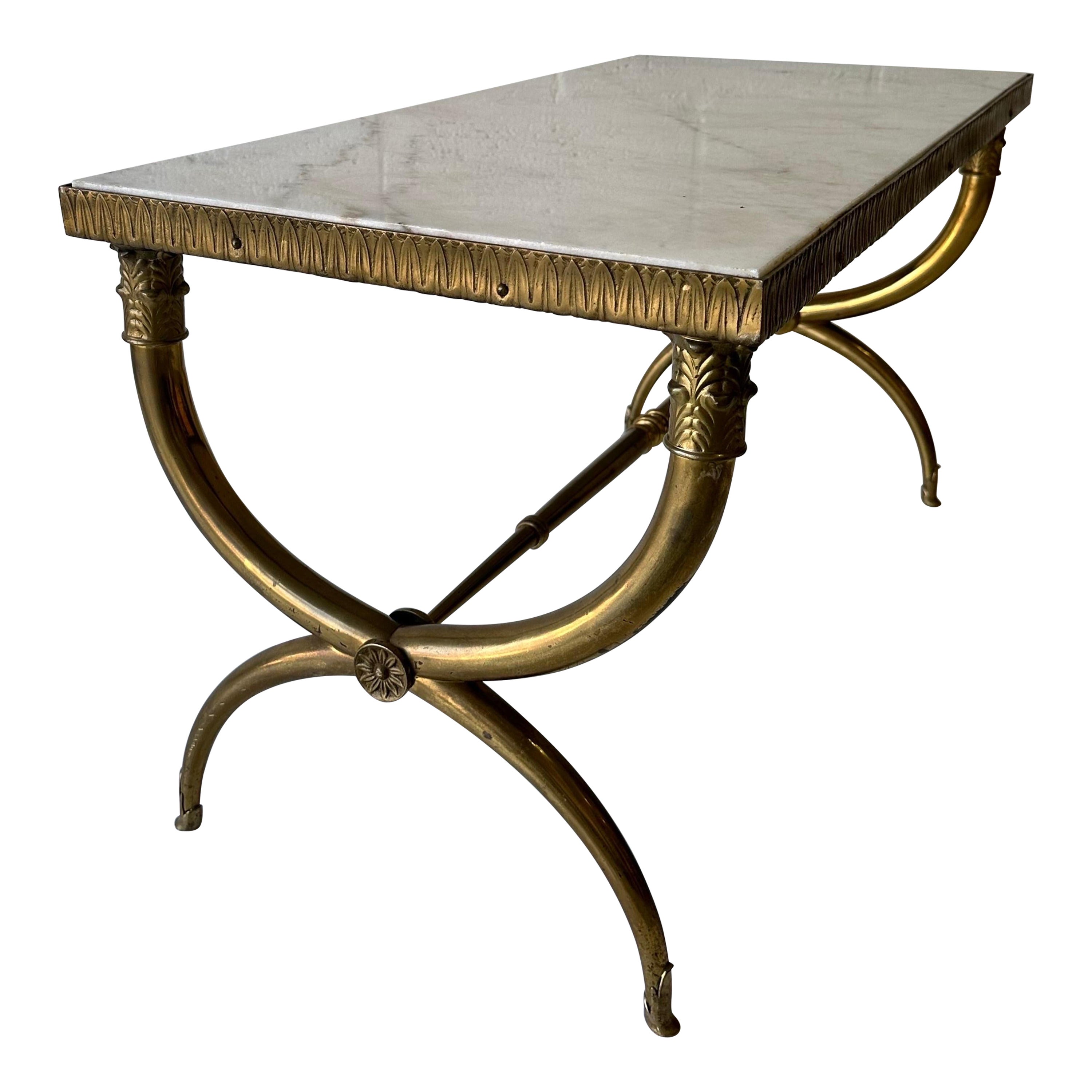 Raymond Subes Style Marble Top Coffee Table 
