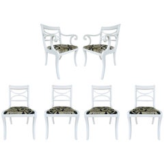 Vintage RWAY Furniture Company Painted Dining Chairs, Set of 6