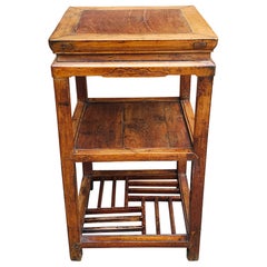 Antique 19th Century South East Asian Three-Tier Elmwood Side Table