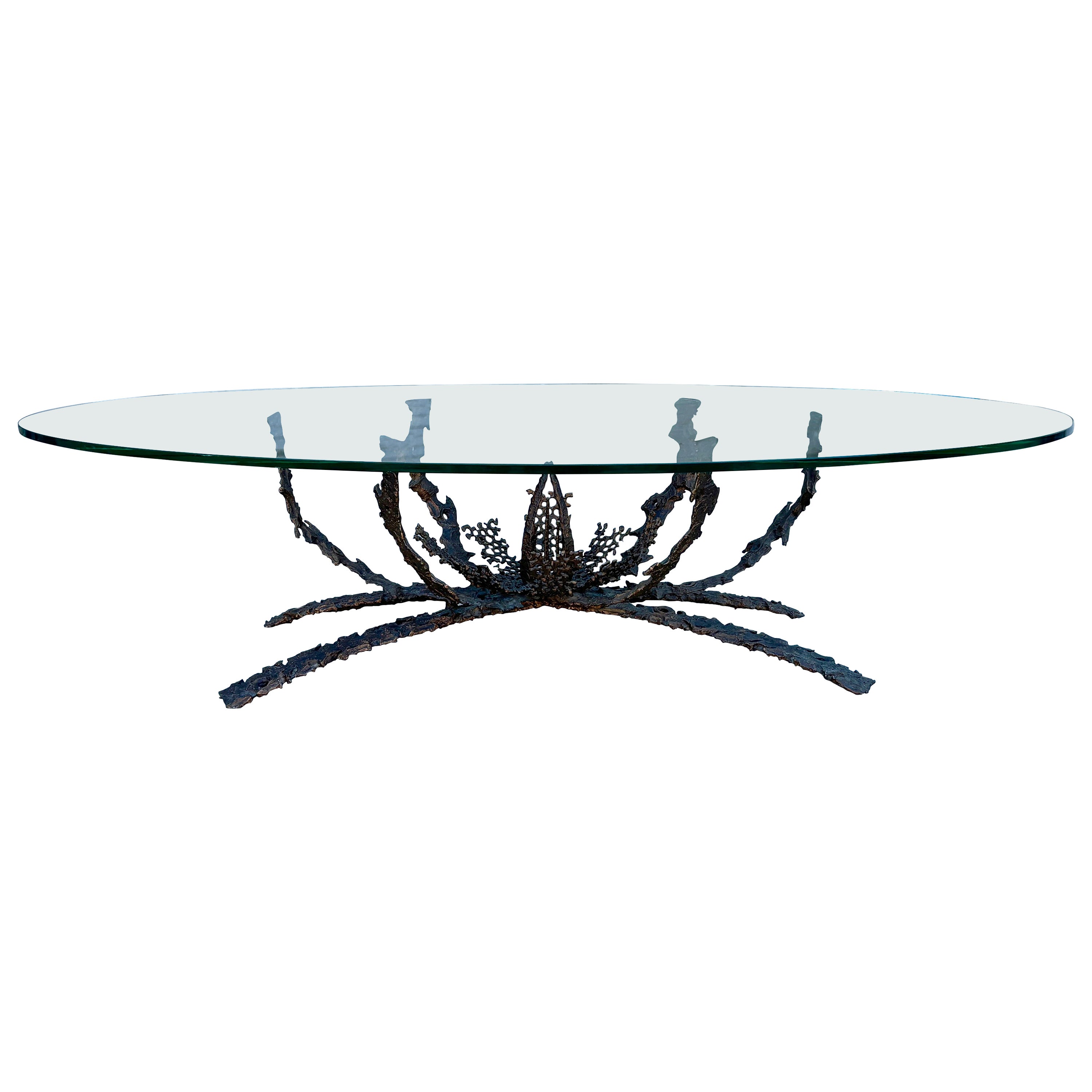 1970s Mid Century Bronze Coffee Table by Daniel Gluck