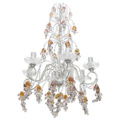 Six-Light Chandelier with Crystal Beads and Glass Grapes 5